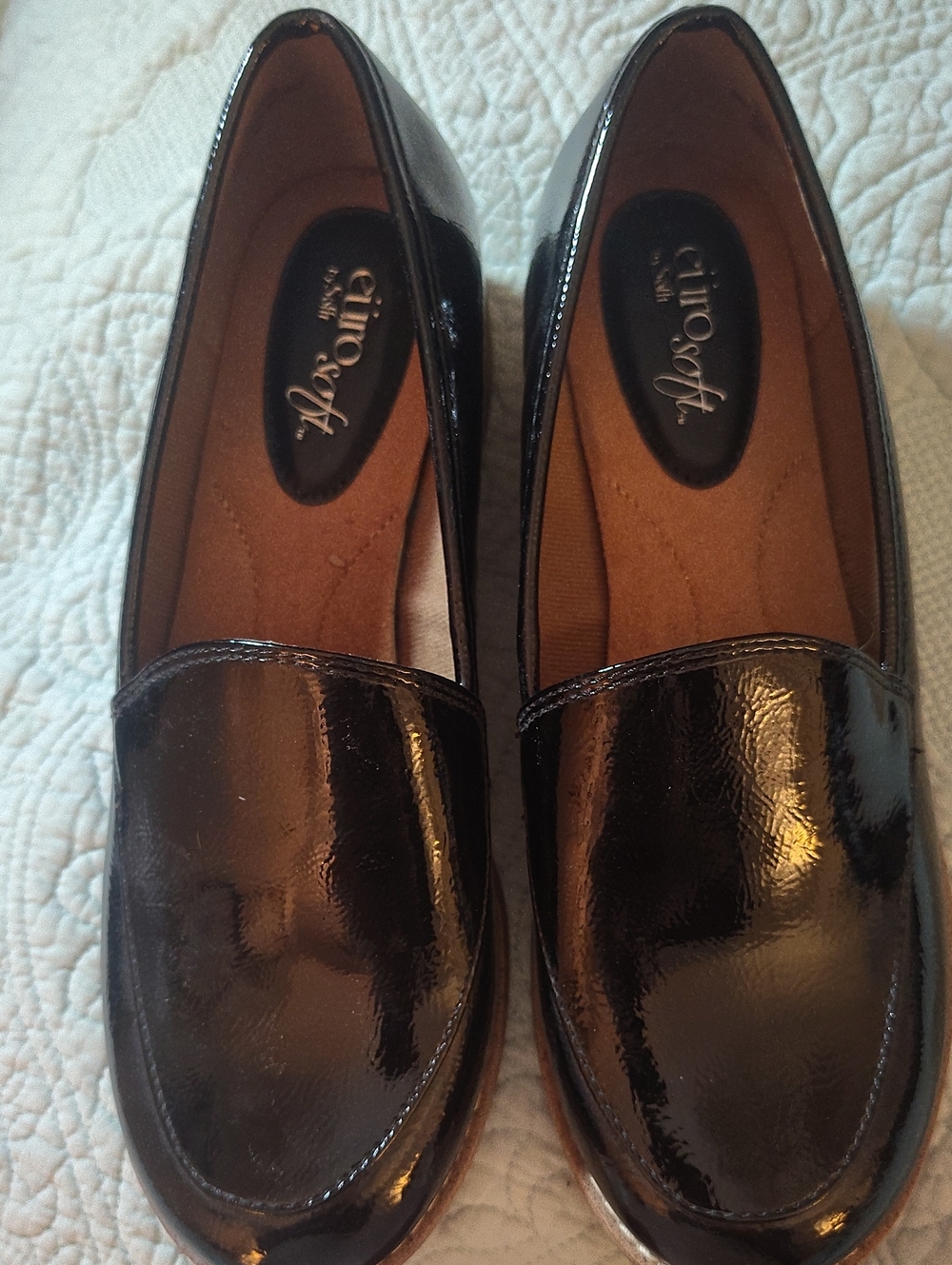 Sofft Black Patent Slip-On Loafers